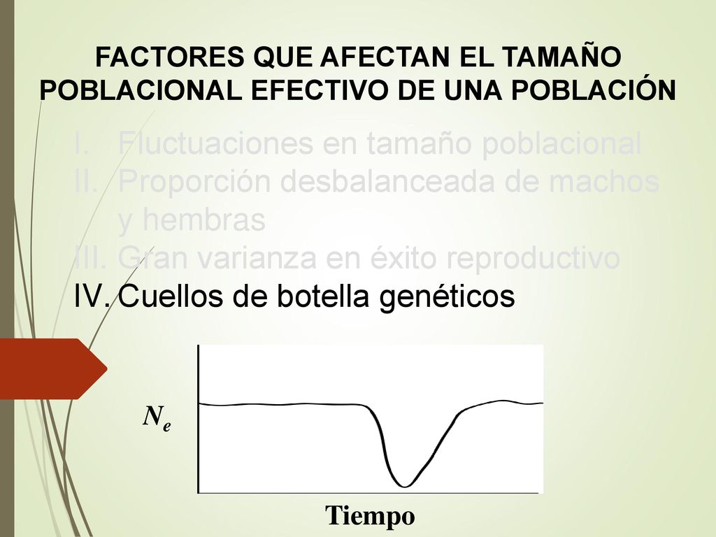 FACTORES QUE AFECTAN EL TAMAÑO POBLACIONAL EFECTIVO DE UNA POBLACIÓN