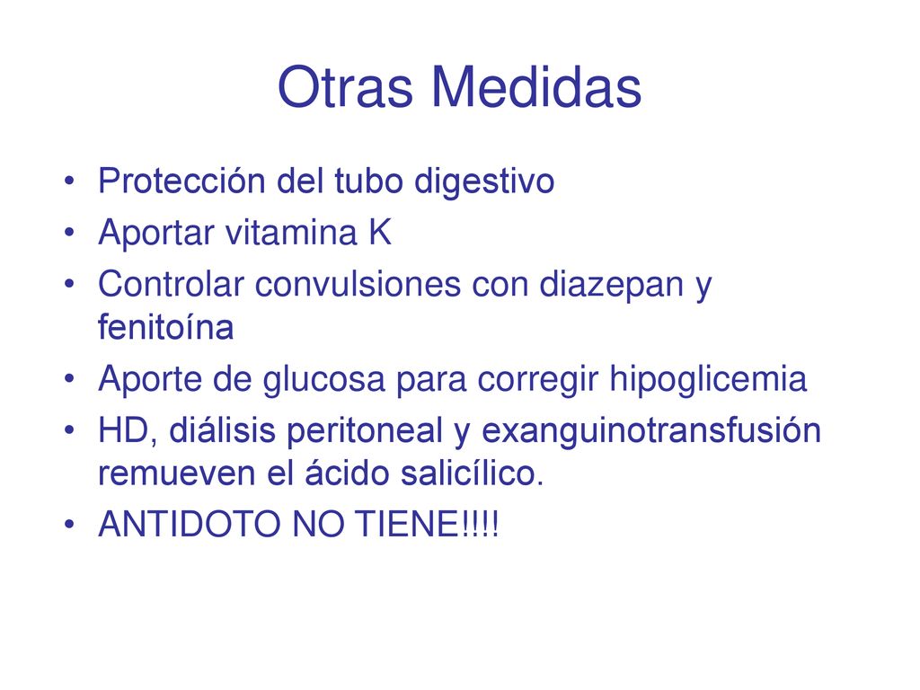 Otras Medidas Protección del tubo digestivo Aportar vitamina K