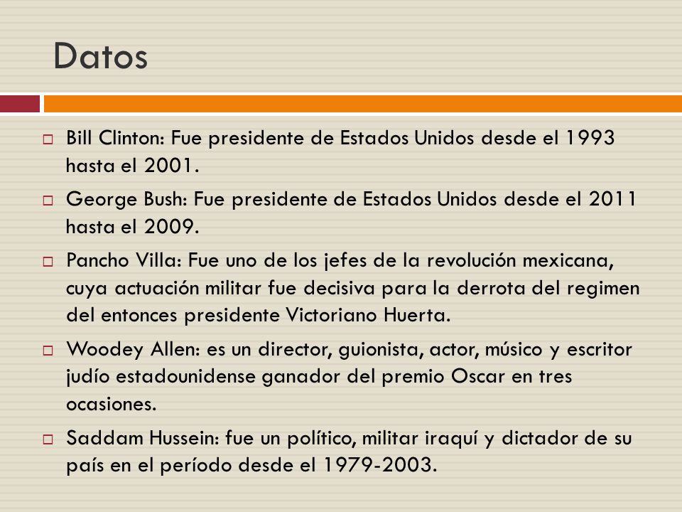 Datos Bill Clinton: Fue presidente de Estados Unidos desde el 1993 hasta el