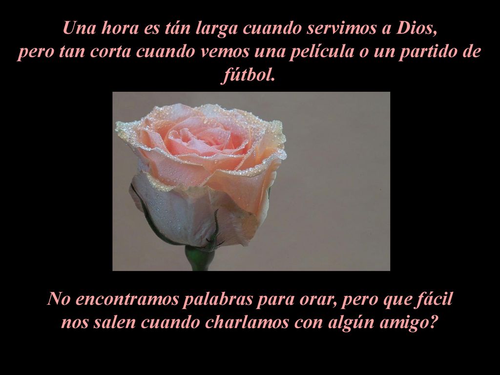 Una hora es tán larga cuando servimos a Dios,