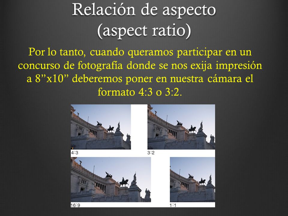 Relación de aspecto (aspect ratio)
