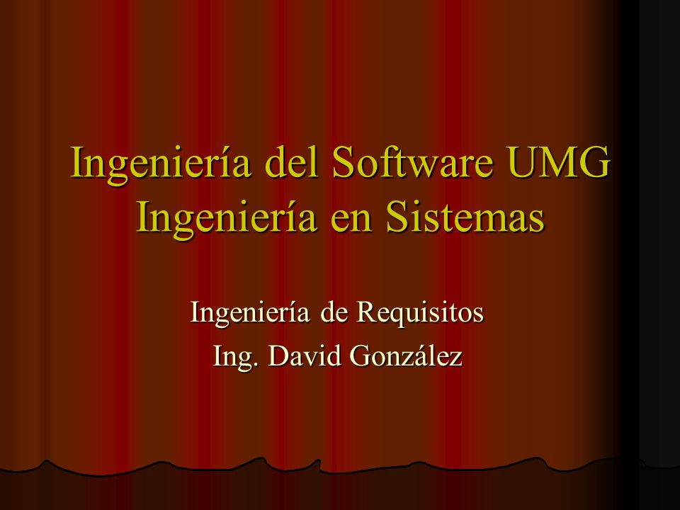 Ingeniería del Software UMG Ingeniería en Sistemas