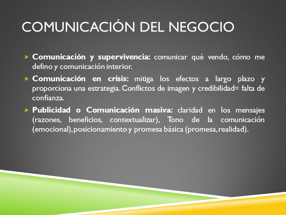 Comunicación del negocio
