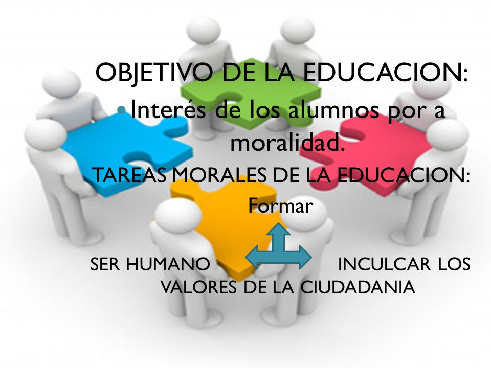 OBJETIVO DE LA EDUCACION: Interés de los alumnos por a moralidad.