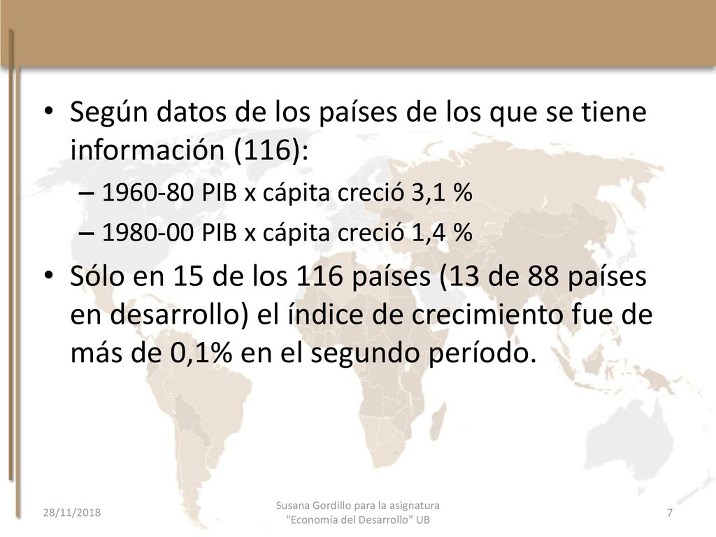 Susana Gordillo para la asignatura Economía del Desarrollo UB