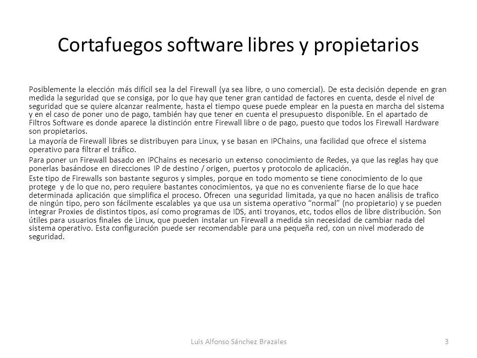 Cortafuegos software libres y propietarios