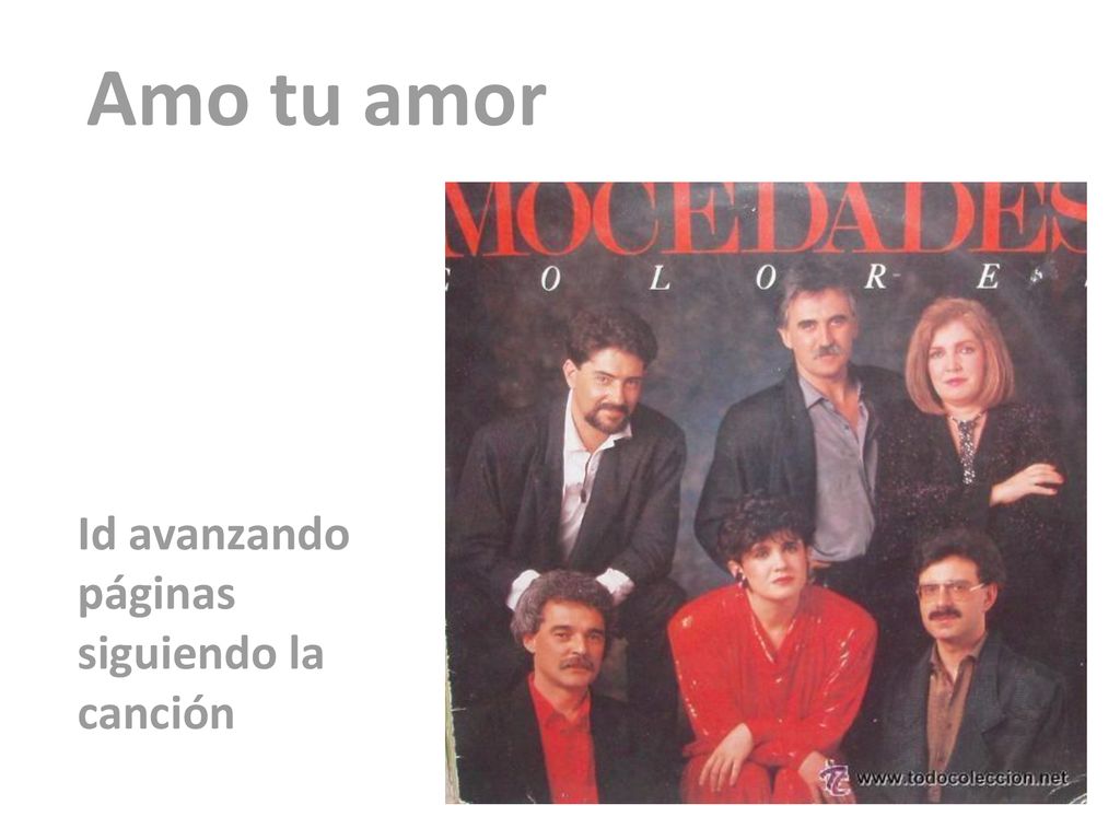 Amo tu amor Id avanzando páginas siguiendo la canción