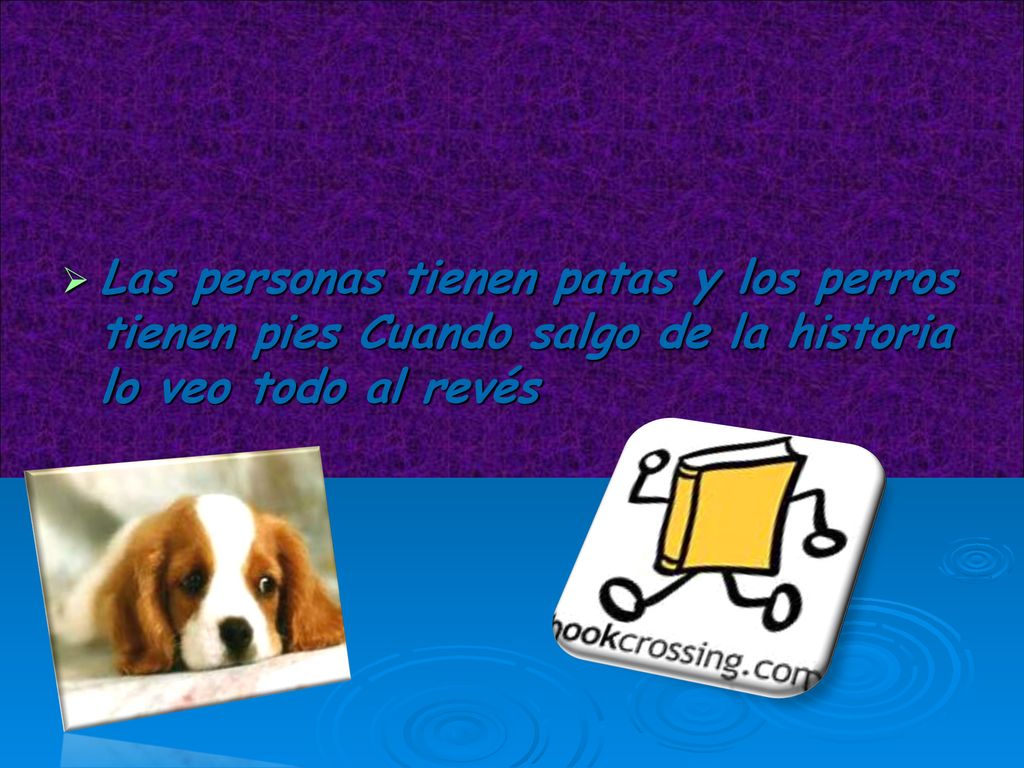 Las personas tienen patas y los perros tienen pies Cuando salgo de la historia lo veo todo al revés