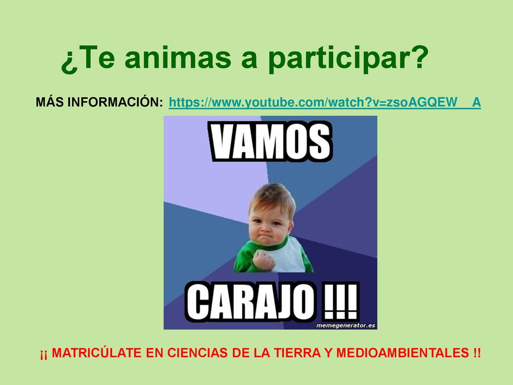 ¡¡ MATRICÚLATE EN CIENCIAS DE LA TIERRA Y MEDIOAMBIENTALES !!