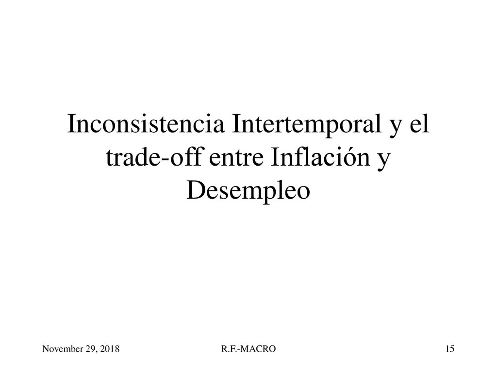 Inconsistencia Intertemporal y el trade-off entre Inflación y Desempleo