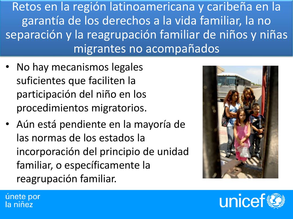 Retos en la región latinoamericana y caribeña en la garantía de los derechos a la vida familiar, la no separación y la reagrupación familiar de niños y niñas migrantes no acompañados