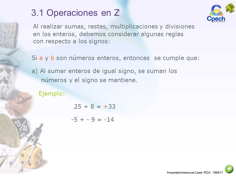 3.1 Operaciones en Z