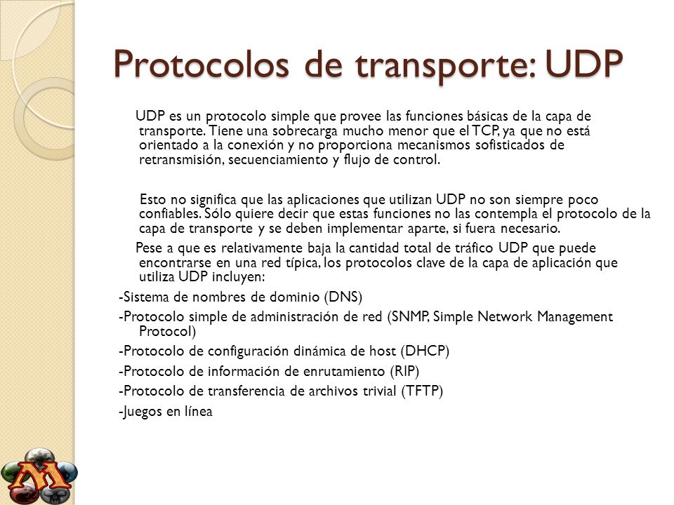 Protocolos de transporte: UDP