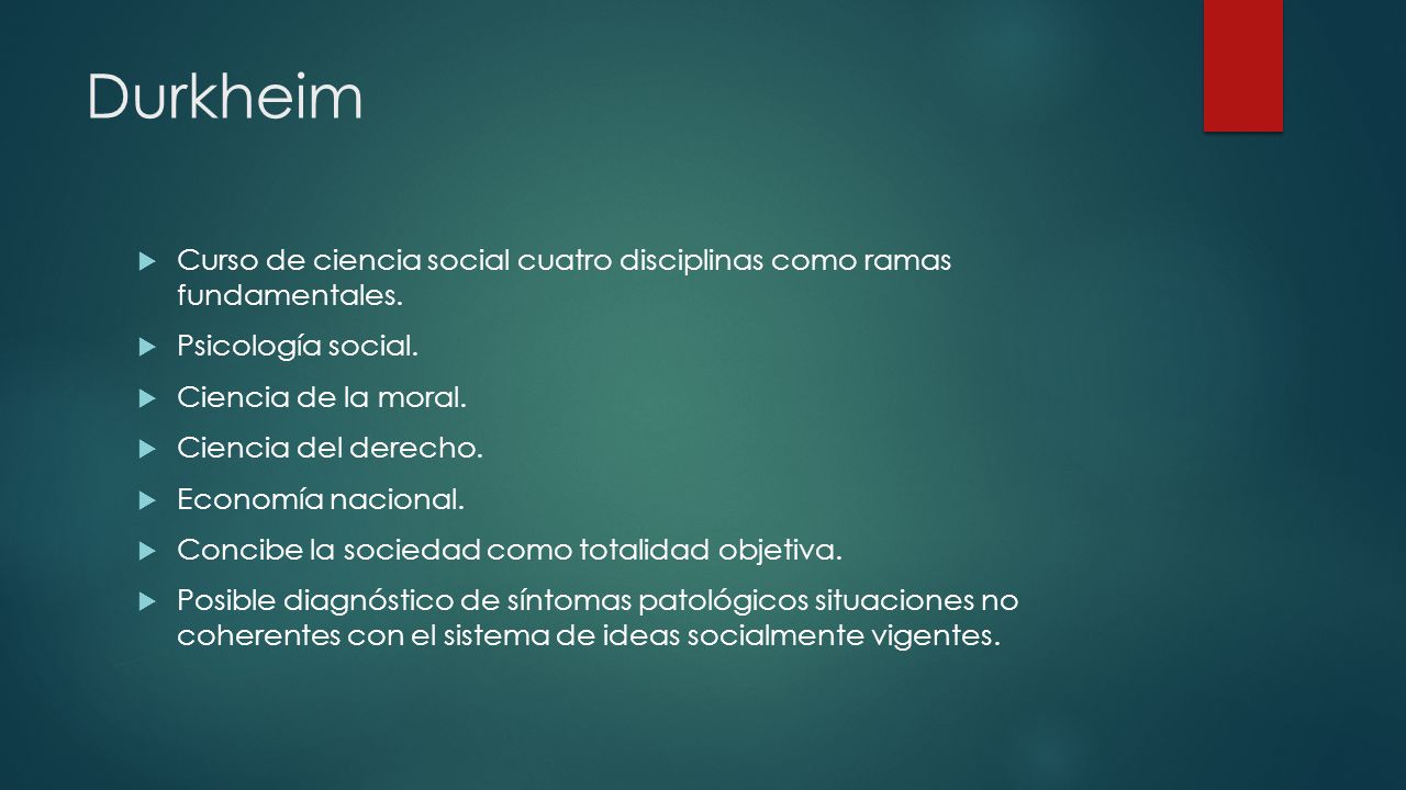 Durkheim Curso de ciencia social cuatro disciplinas como ramas fundamentales. Psicología social. Ciencia de la moral.
