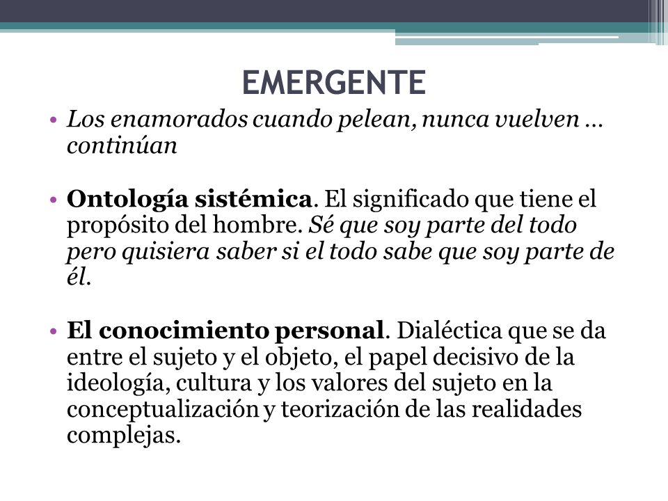 EMERGENTE Los enamorados cuando pelean, nunca vuelven … continúan