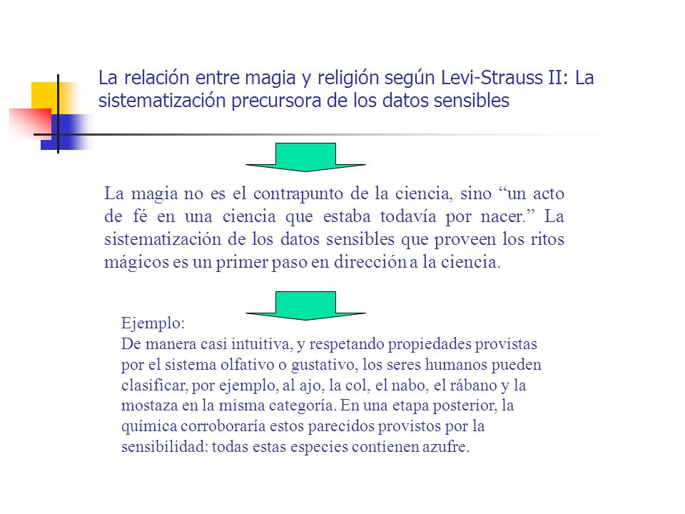 La relación entre magia y religión según Levi-Strauss II: La sistematización precursora de los datos sensibles