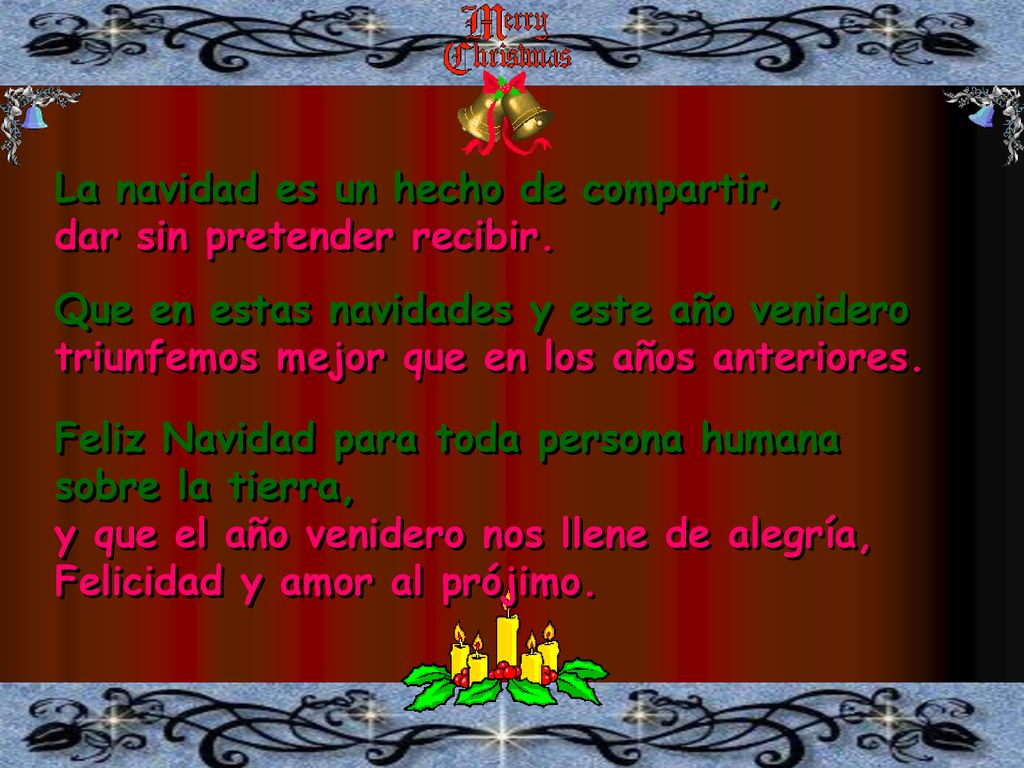 La navidad es un hecho de compartir, dar sin pretender recibir.