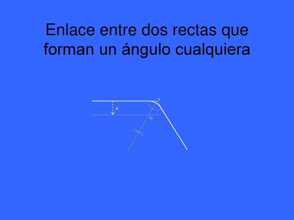 Enlace entre dos rectas que forman un ángulo cualquiera
