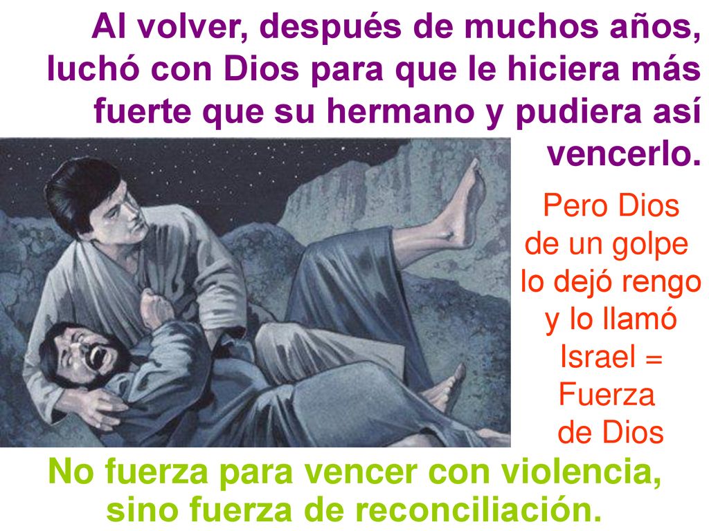 No fuerza para vencer con violencia, sino fuerza de reconciliación.