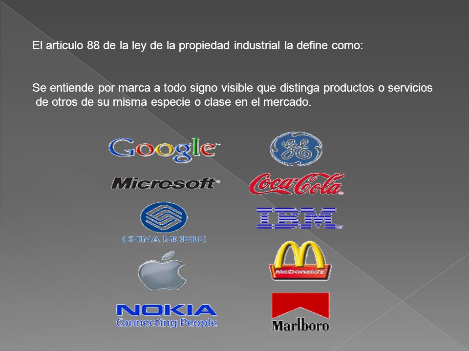El articulo 88 de la ley de la propiedad industrial la define como: