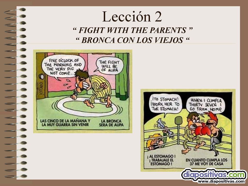 Lección 2 FIGHT WITH THE PARENTS BRONCA CON LOS VIEJOS