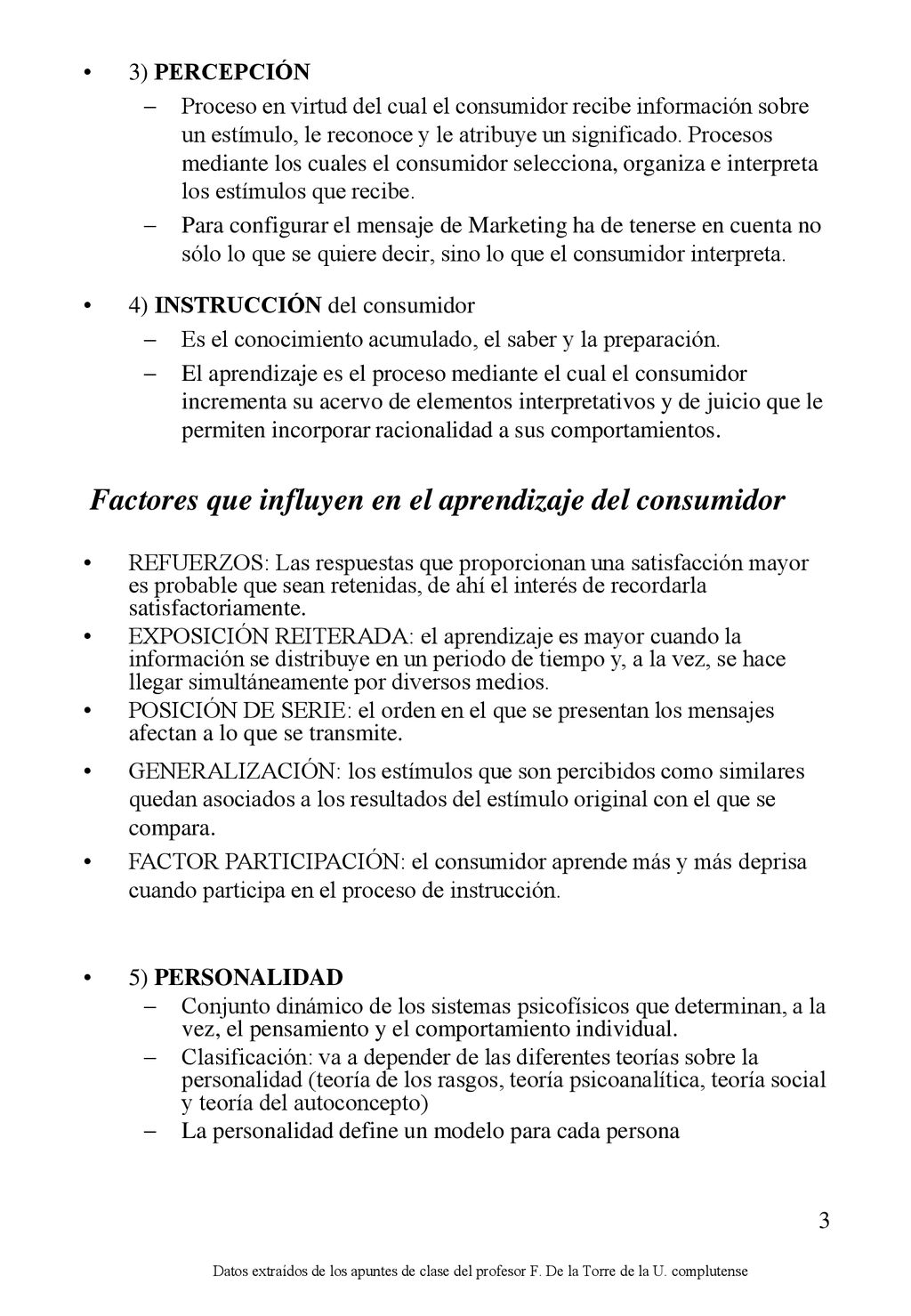 Factores que influyen en el aprendizaje del consumidor