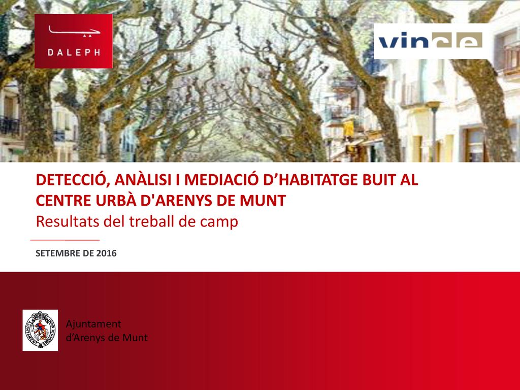 DETECCIÓ, ANÀLISI I MEDIACIÓ D’HABITATGE BUIT AL CENTRE URBÀ D ARENYS DE MUNT Resultats del treball de camp