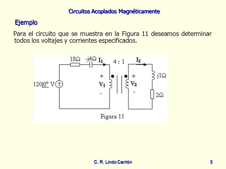 Ejemplo Para el circuito que se muestra en la Figura 11 deseamos determinar todos los voltajes y corrientes especificados.