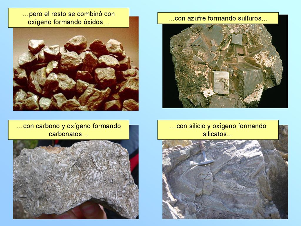 …pero el resto se combinó con oxígeno formando óxidos…