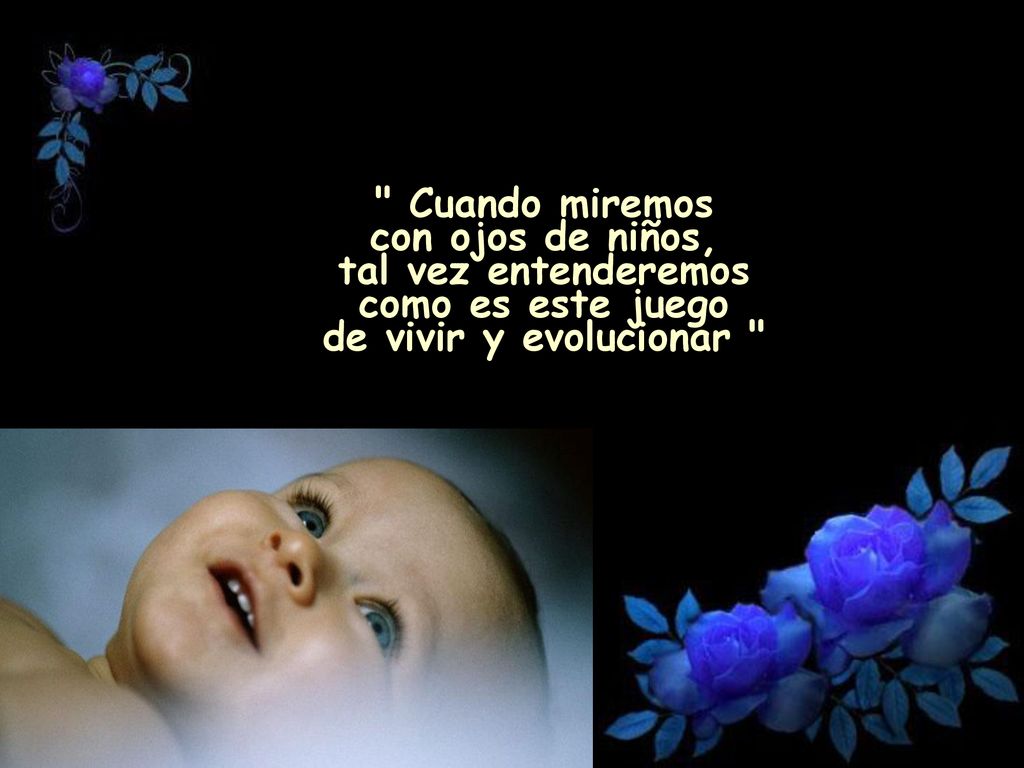 Cuando miremos con ojos de niños, tal vez entenderemos como es este juego de vivir y evolucionar
