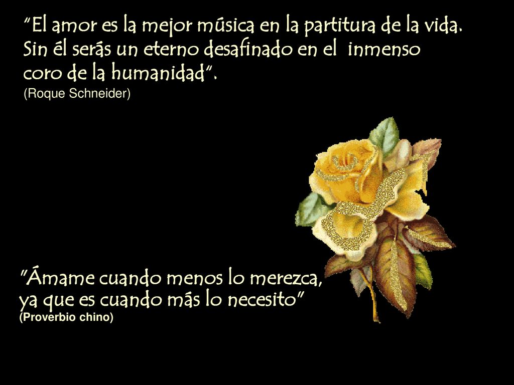 El amor es la mejor música en la partitura de la vida.