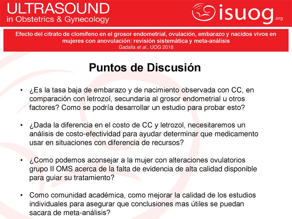 Efecto del citrato de clomifeno en el grosor endometrial, ovulación, embarazo y nacidos vivos en mujeres con anovulación: revisión sistemática y meta-análisis