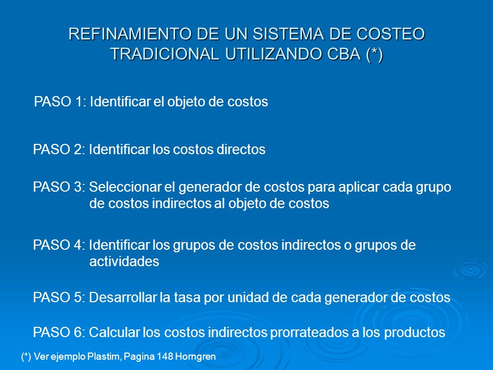 REFINAMIENTO DE UN SISTEMA DE COSTEO TRADICIONAL UTILIZANDO CBA (*)