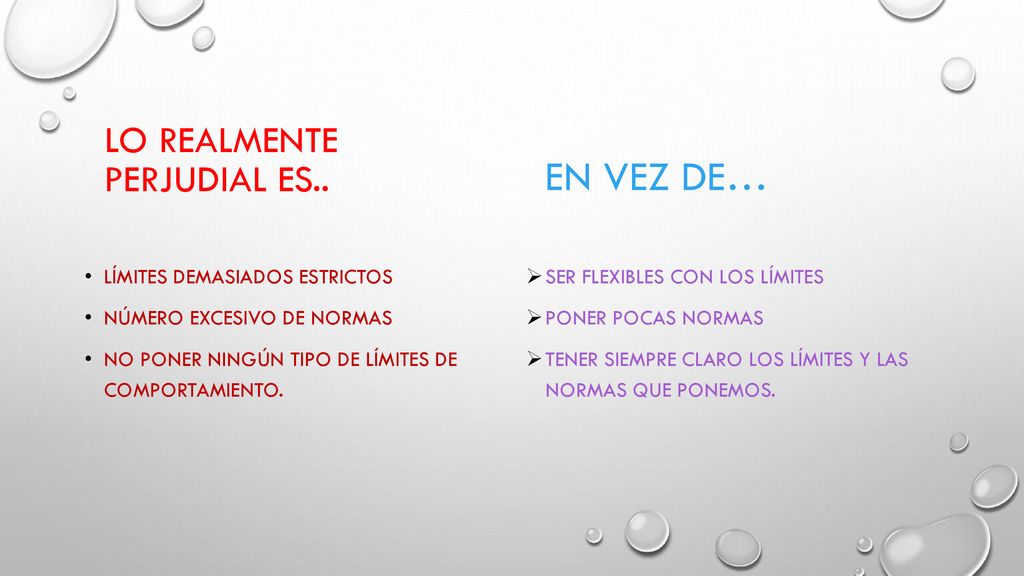 En vez de… LO REALMENTE PERJUDIAL ES.. LÍMITES DEMASIADOS ESTRICTOS
