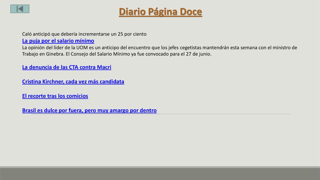 Diario Página Doce La puja por el salario mínimo