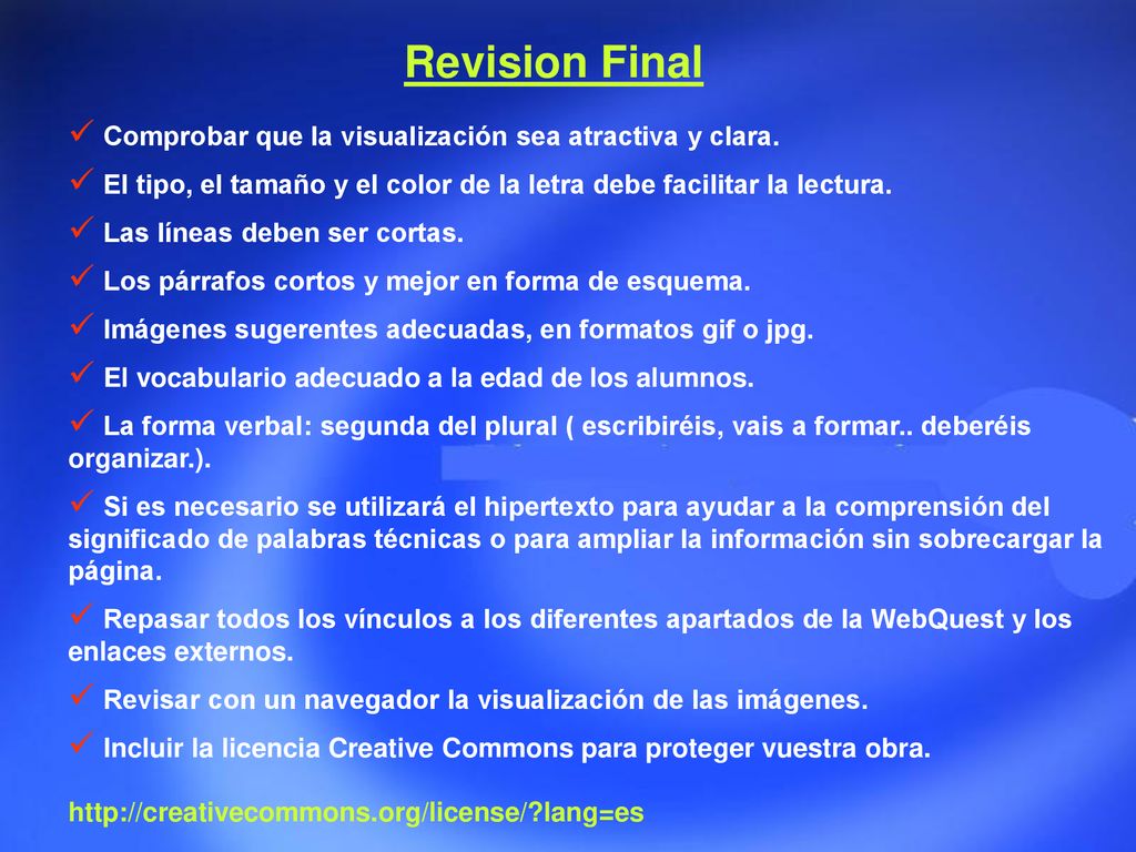 Revision Final Comprobar que la visualización sea atractiva y clara.