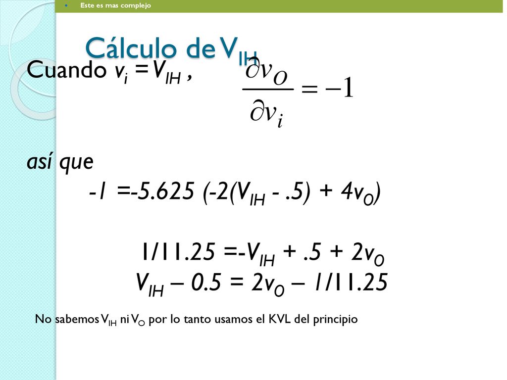 Cálculo de VIH Cuando vi = VIH , así que