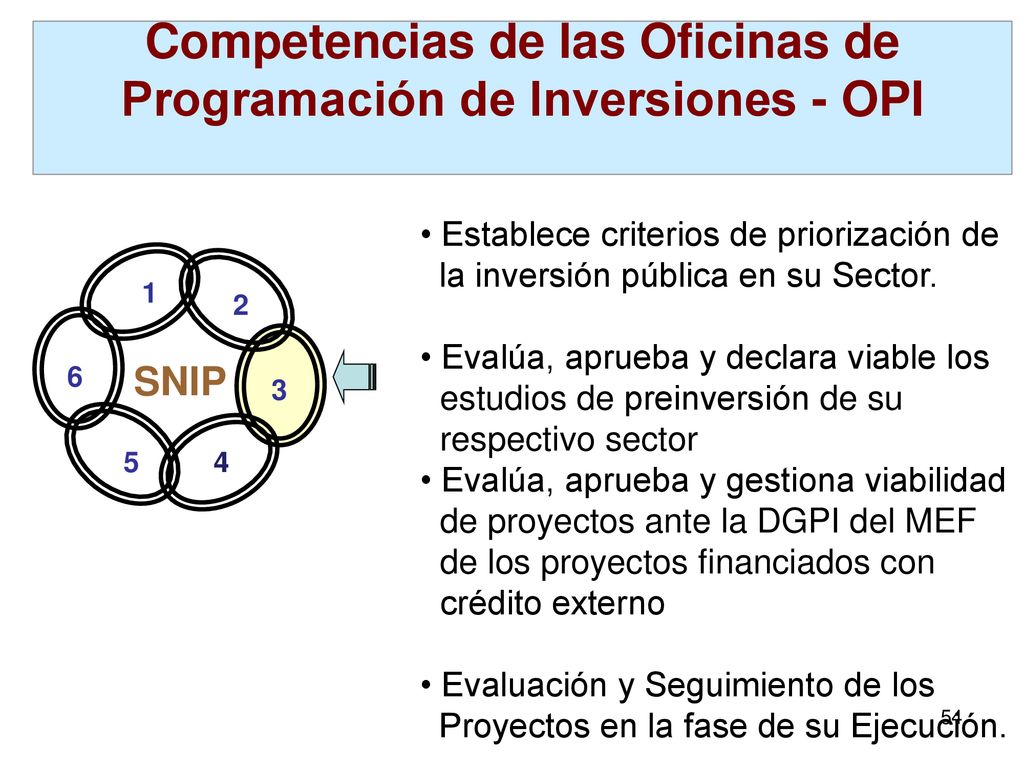 Competencias de las Oficinas de Programación de Inversiones - OPI