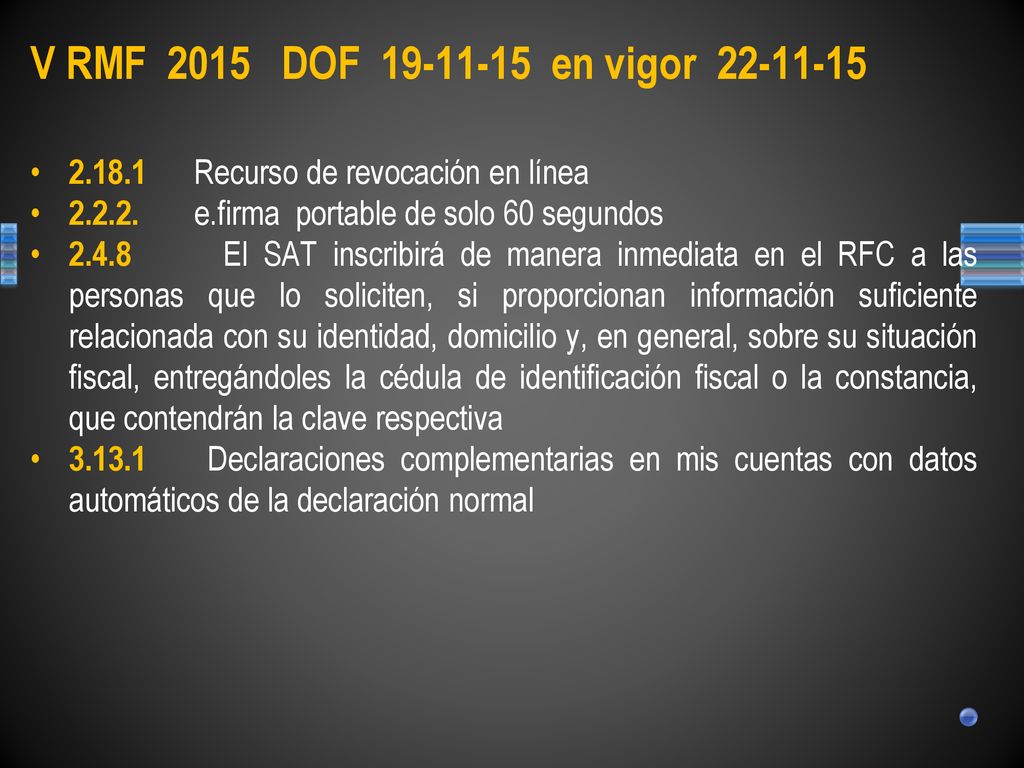 V RMF 2015 DOF en vigor Recurso de revocación en línea e.firma portable de solo 60 segundos.
