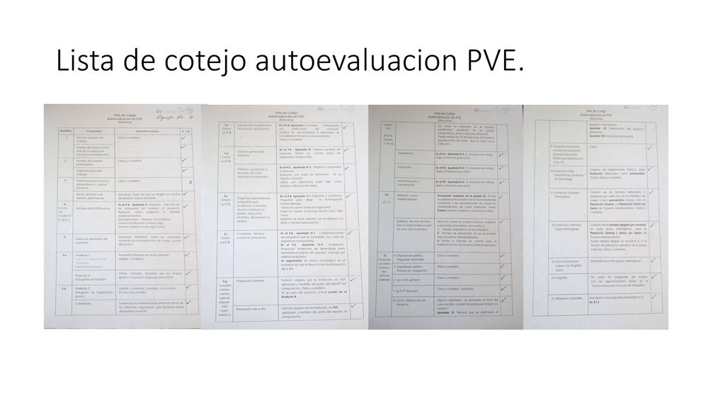 Lista de cotejo autoevaluacion PVE.