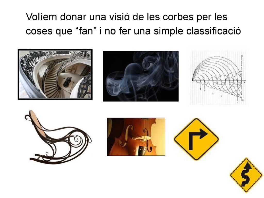 Volíem donar una visió de les corbes per les coses que fan i no fer una simple classificació