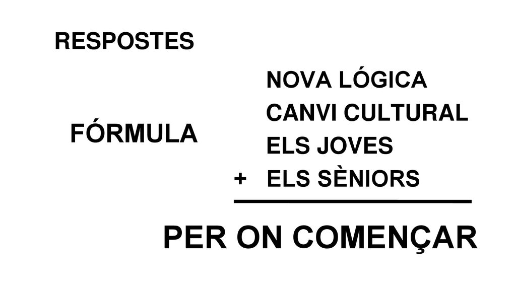 PER ON COMENÇAR FÓRMULA RESPOSTES NOVA LÓGICA CANVI CULTURAL ELS JOVES