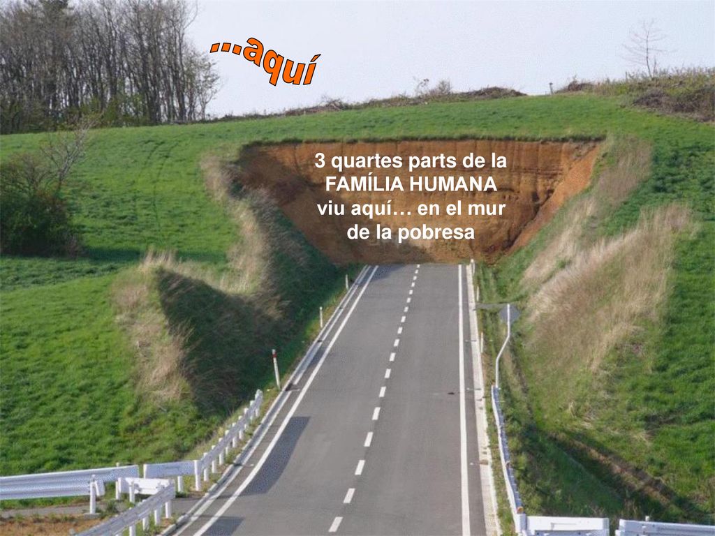 3 quartes parts de la FAMÍLIA HUMANA viu aquí… en el mur de la pobresa