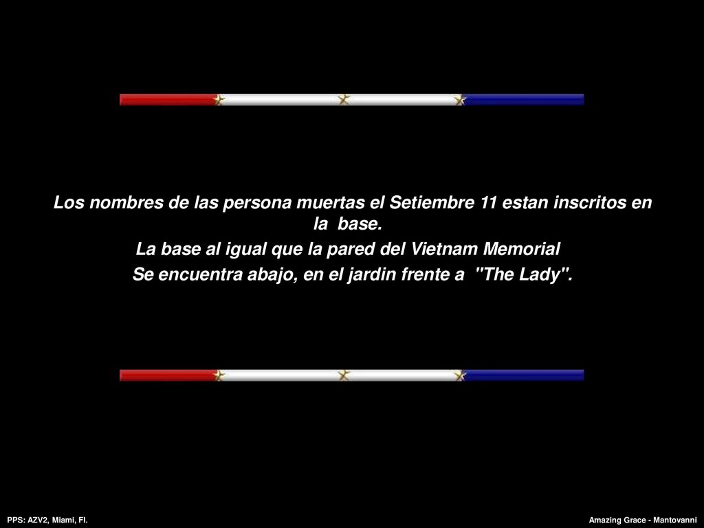 La base al igual que la pared del Vietnam Memorial