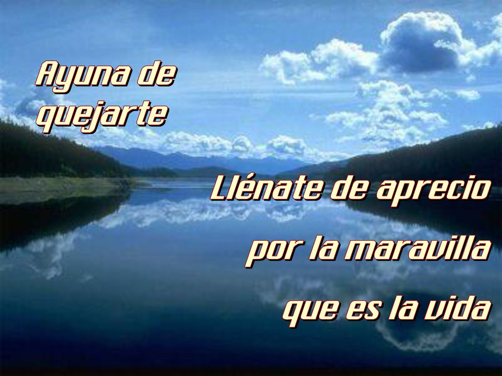 Ayuna de quejarte Llénate de aprecio por la maravilla que es la vida