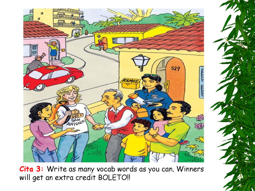 Cita 3: Write as many vocab words as you can
