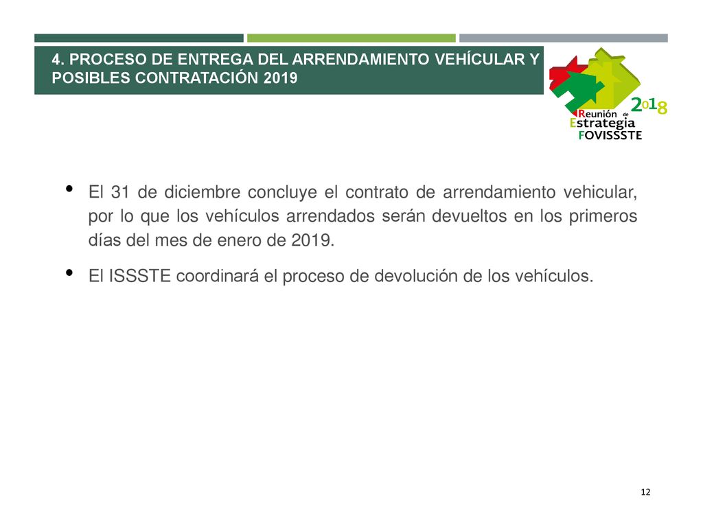 El ISSSTE coordinará el proceso de devolución de los vehículos.