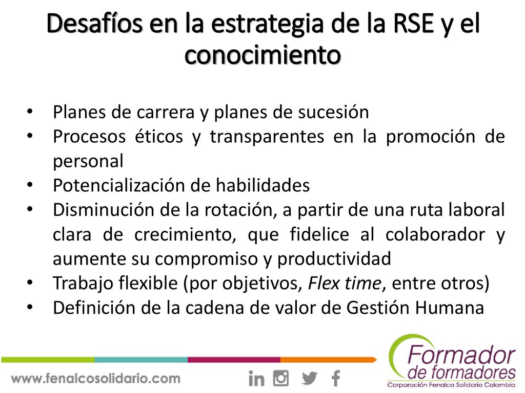 Desafíos en la estrategia de la RSE y el conocimiento