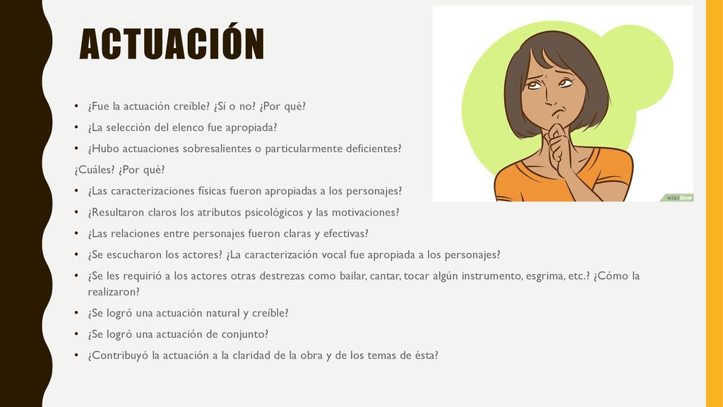 Actuación ¿Fue la actuación creíble ¿Sí o no ¿Por qué