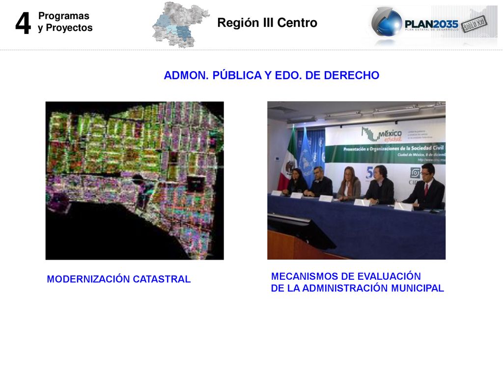 4 Región III Centro ADMON. PÚBLICA Y EDO. DE DERECHO Programas